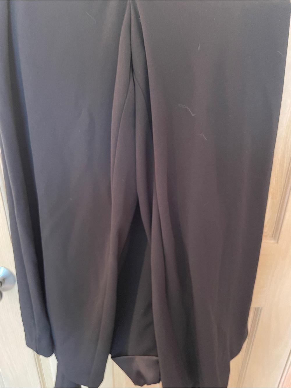 Adrianna Papell Black Satin-Trim Wrap Jumpsuit - Picture 6 of 14